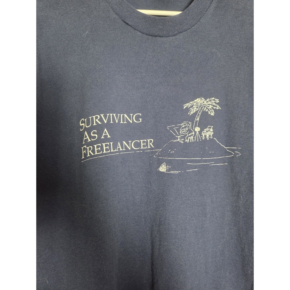 Vintage 80s/90s Screen Stars Best "Surviving as a Freelancer" T-Shirt - XL‎ - Picture 4 of 10